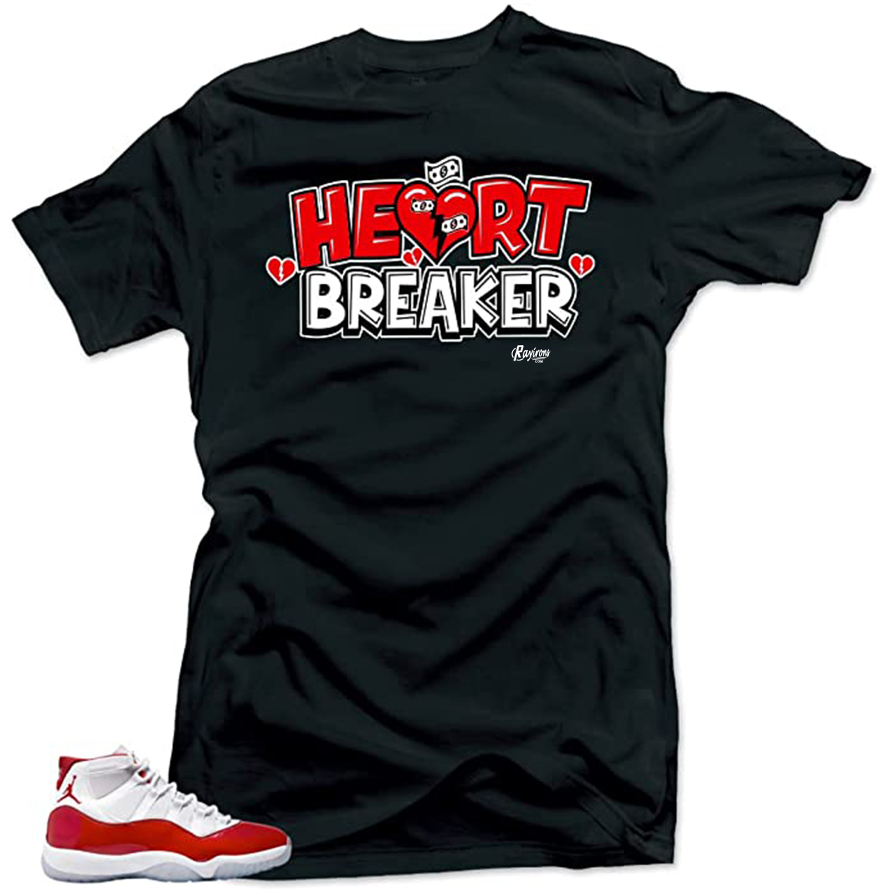 Heart Breaker Tee-Shirt Match Jordan 11 Cherry - 3 Colors