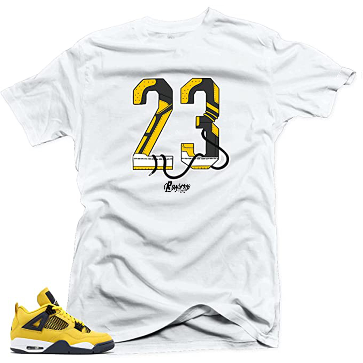 No.23 Tee-Shirt Match Jordan 4 Lightning - 3 Colors