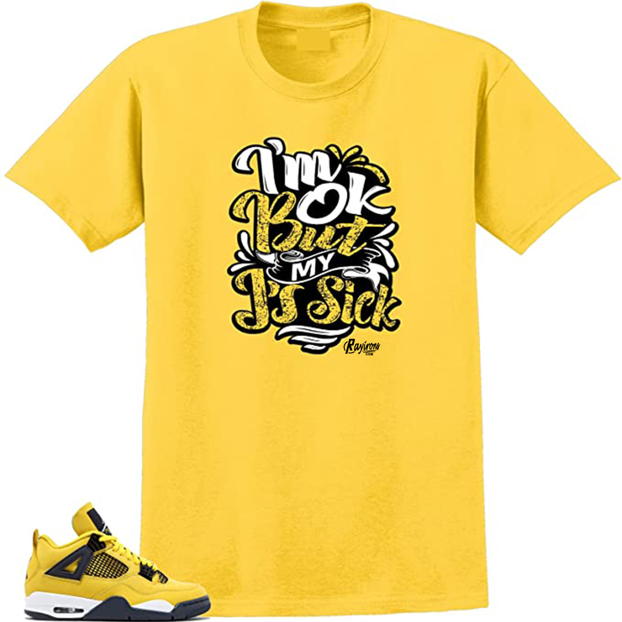 But Js Sick Tee-Shirt Match Jordan 4 Lightning - 3 Colors