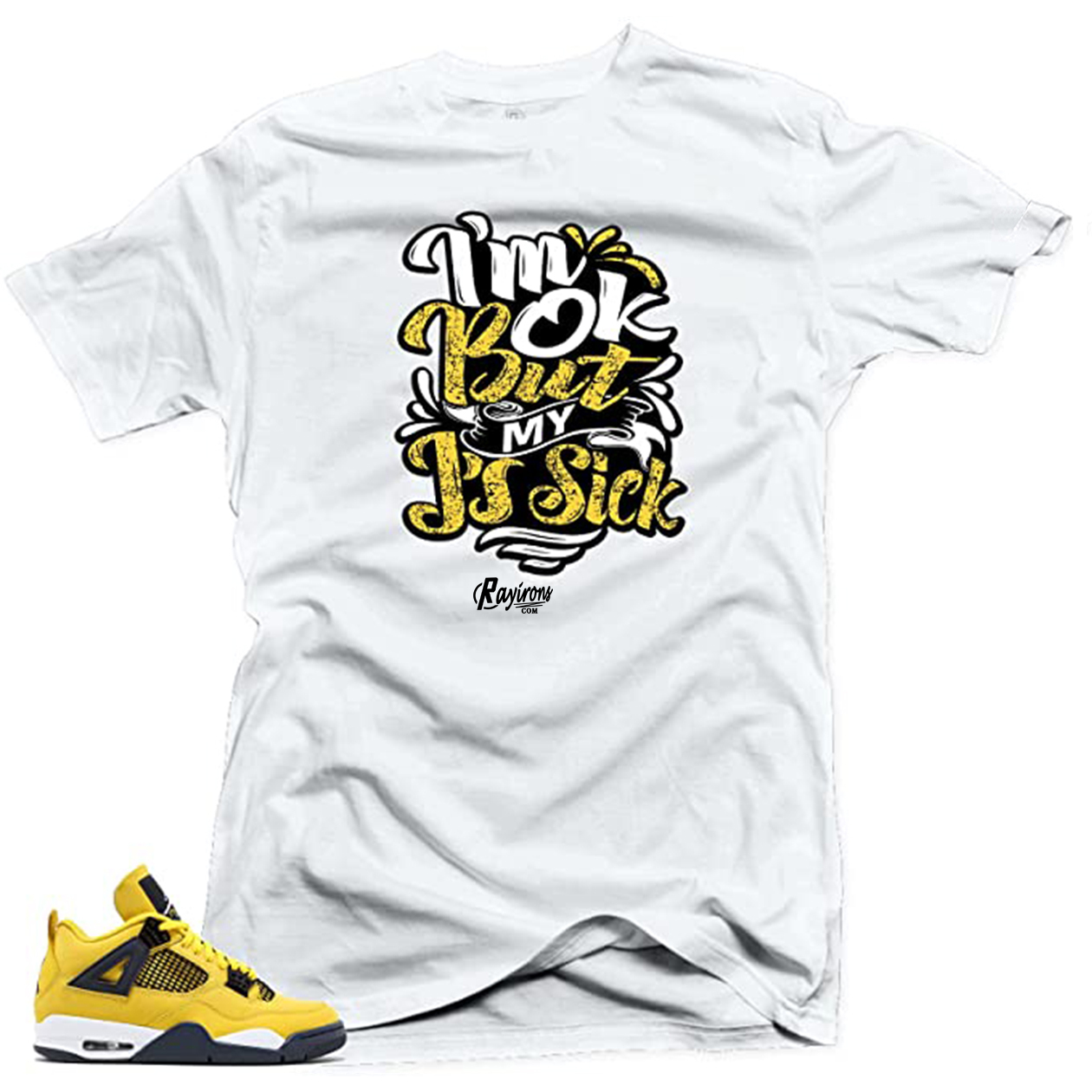 But Js Sick Tee-Shirt Match Jordan 4 Lightning - 3 Colors