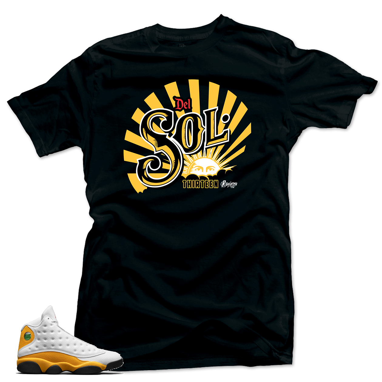 Del Sol Thirteen Tee-Shirt Match Jordan 13 Del Sol Sneaker - 3 Colors