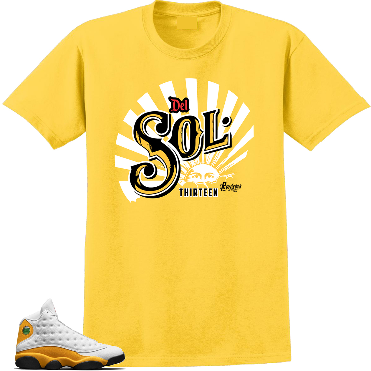 Del Sol Thirteen Tee-Shirt Match Jordan 13 Del Sol Sneaker - 3 Colors