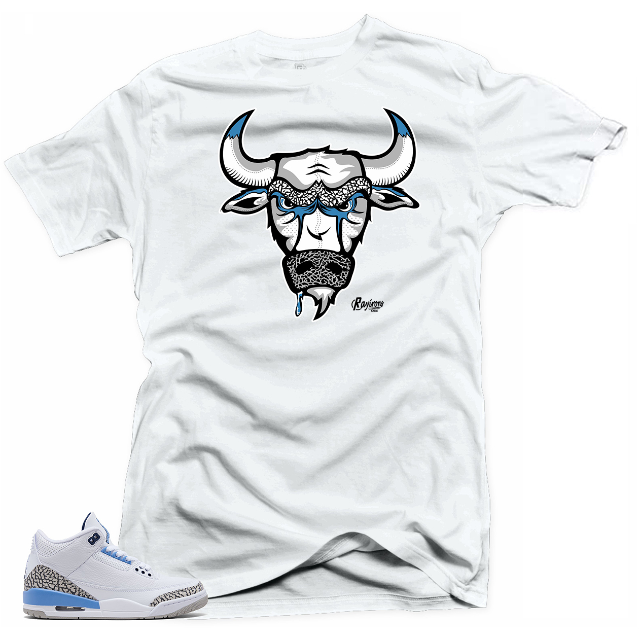 Cool Bull Tee-Shirt Match Jordan 3 Black Cement - White