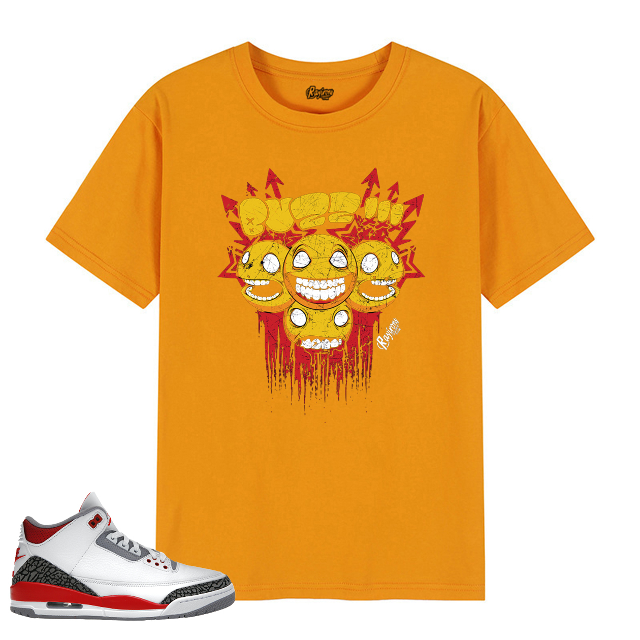 BUZZ Tee-Shirt Match Jordan 3 Fire Red - Yellow