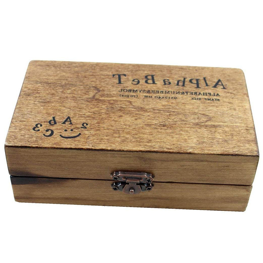 70 Piece Alphanumeric Signs Vintage DIY Craft Cards to Make Wood Rubber Stamps