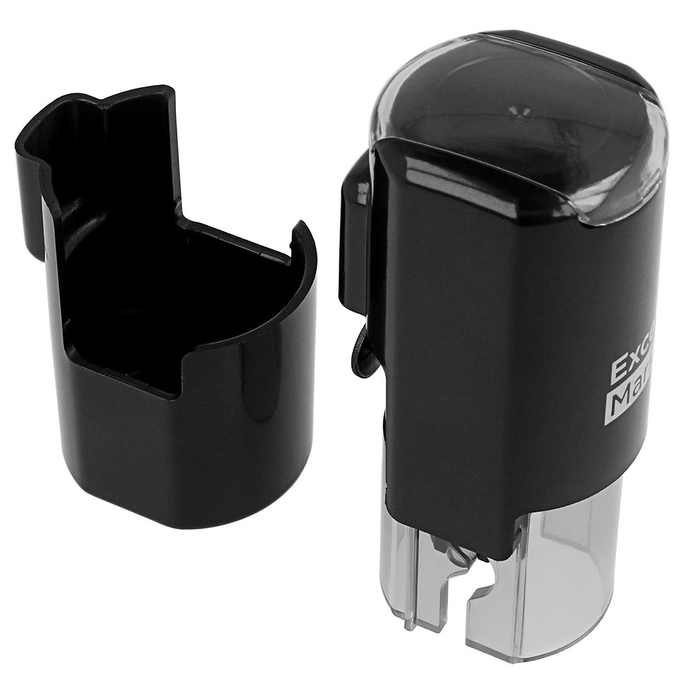 Round Teacher Stamp Happy Star RED Ink