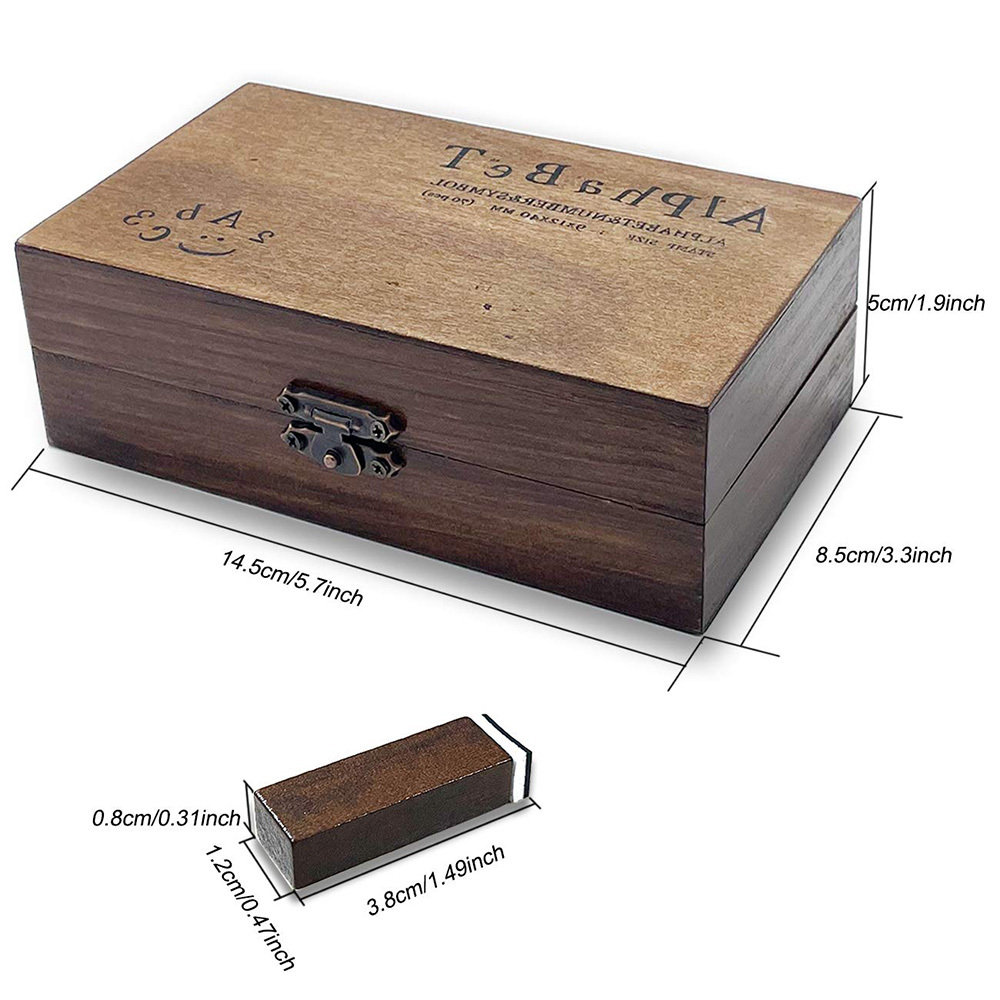 70 Piece Alphabet Stamps Multipurpose Number Alphabet Wood Rubber Stamps Set