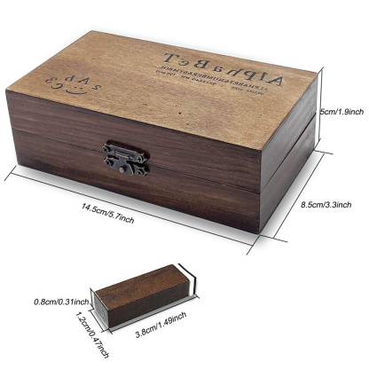 70 Piece Alphabet Stamps Multipurpose Number Alphabet Wood Rubber Stamps Set