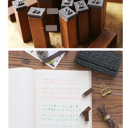 70 Piece Alphabet Stamps Multipurpose Number Alphabet Wood Rubber Stamps Set
