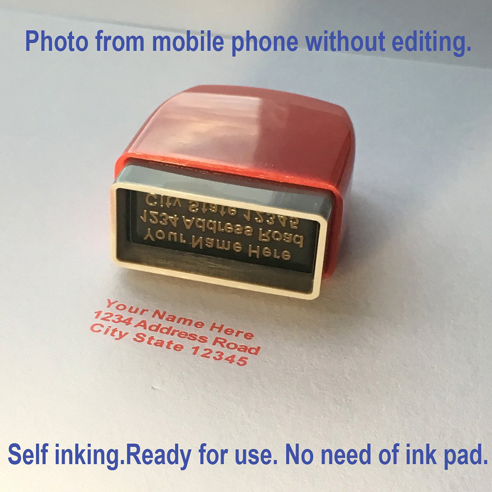 Custom Self Ink Rubber Stamps 1 to 3 Lines Ready to Use Refills