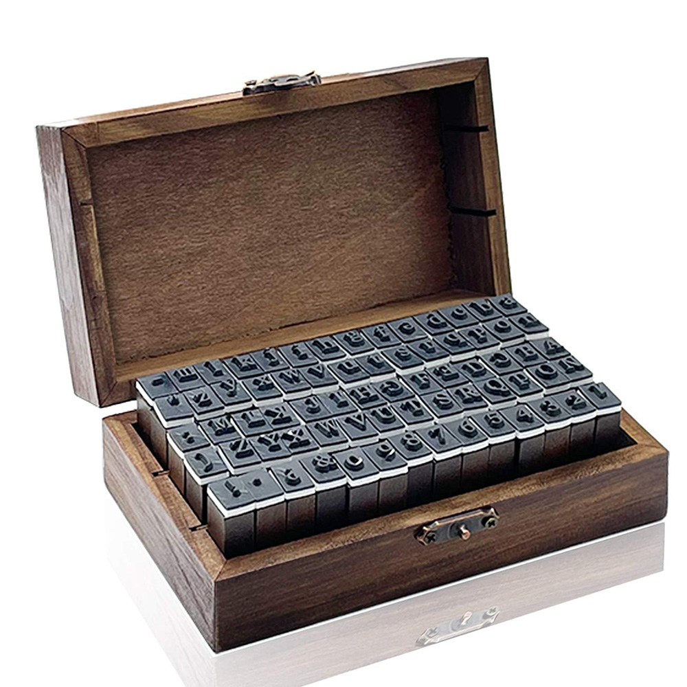 70 Piece Alphabet Stamps Multipurpose Number Alphabet Wood Rubber Stamps Set