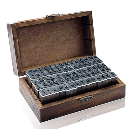 70 Piece Alphabet Stamps Multipurpose Number Alphabet Wood Rubber Stamps Set