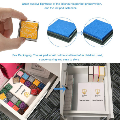 Craft Stamp Partners DIY 20 Colors Kids Rainbow Fingerprint Station 20 Pack