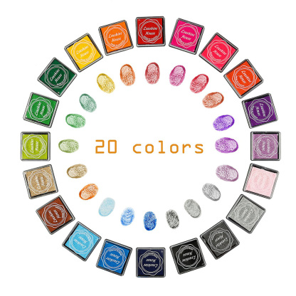 Craft Stamp Partners DIY 20 Colors Kids Rainbow Fingerprint Station 20 Pack