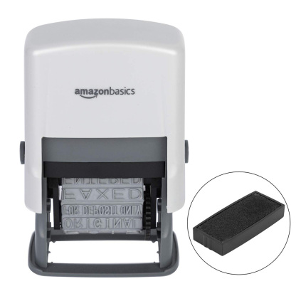 Self-inked message multi-word with stamp