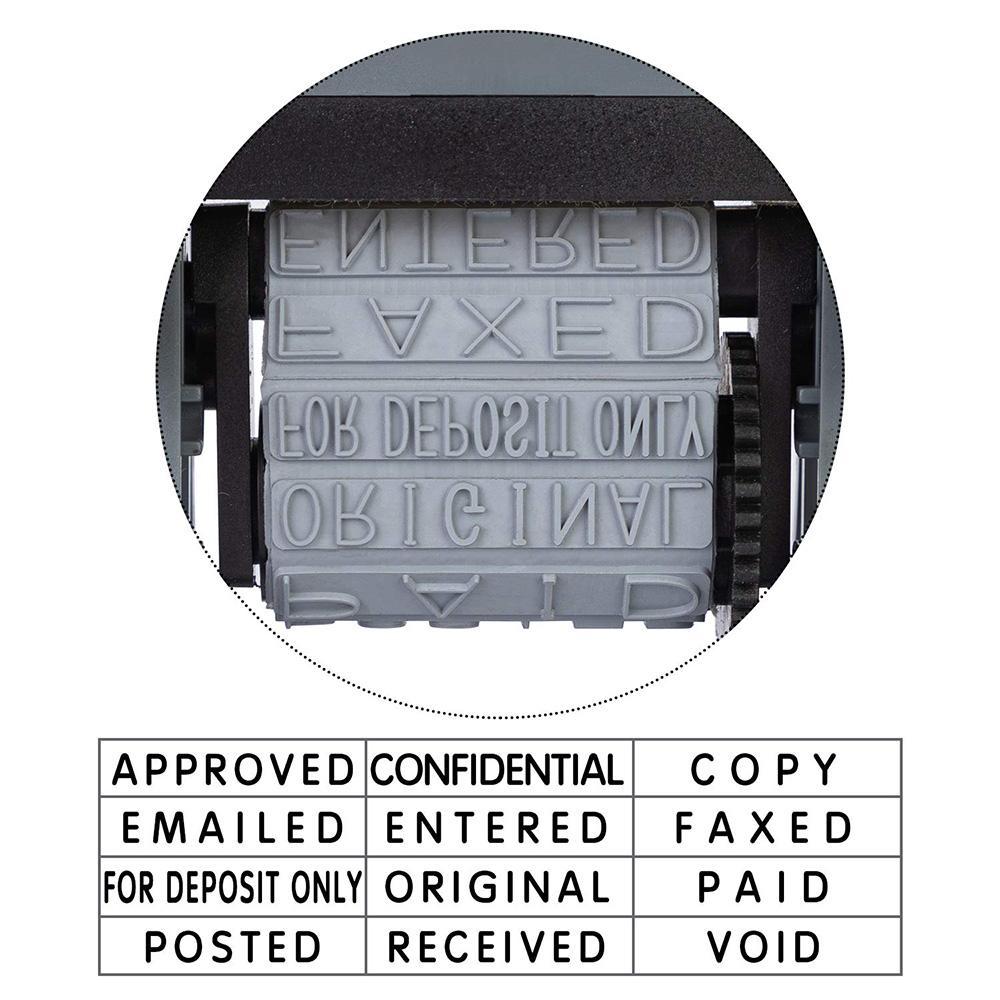 Self-inked message multi-word with stamp