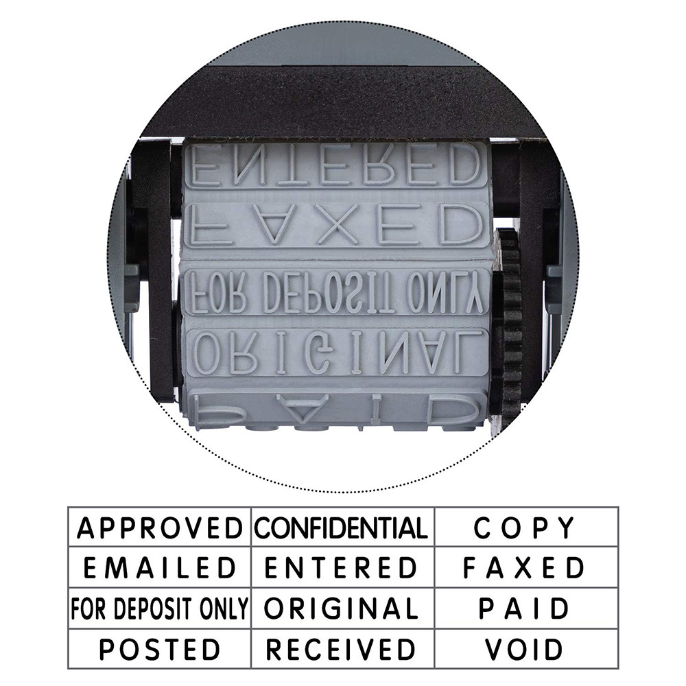 Self-inked message multi-word with stamp