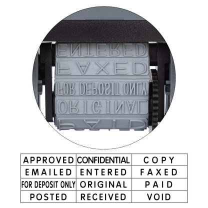 Self-inked message multi-word with stamp