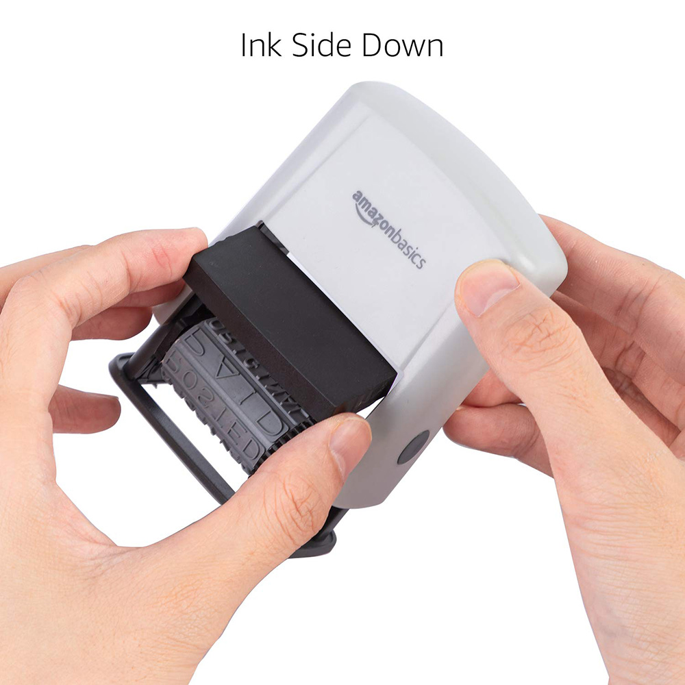 Self-inked message multi-word with stamp