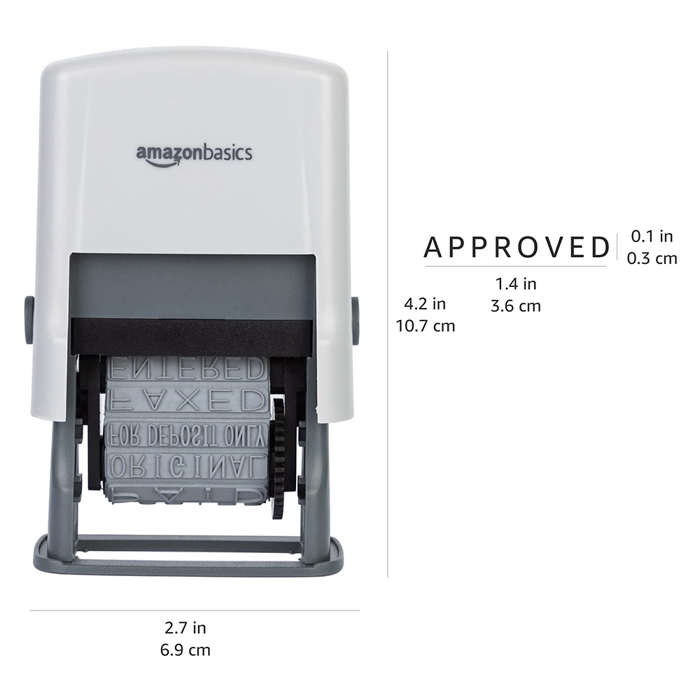 Self-inked message multi-word with stamp