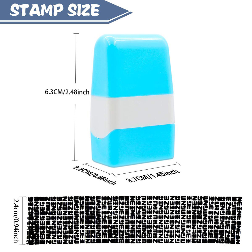 Identity Protection Roller Stamp Identity Theft Protection Pink and Blue 2 Pieces