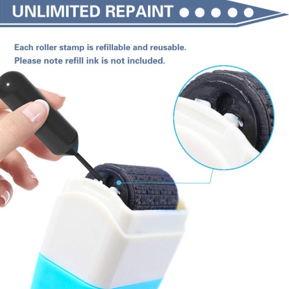 Identity Protection Roller Stamp Identity Theft Protection Pink and Blue 2 Pieces