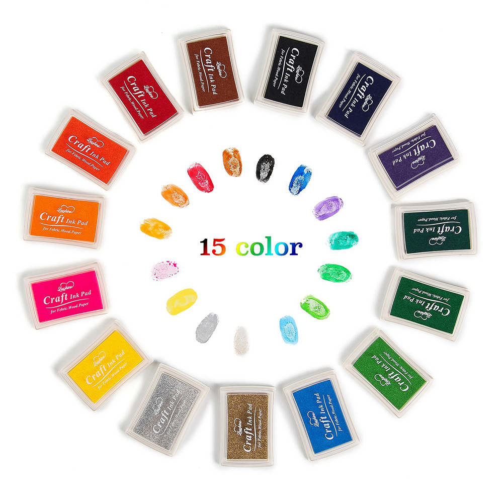 Stamp Partners DIY 15 Color Craft Ink Pads Pack of 15