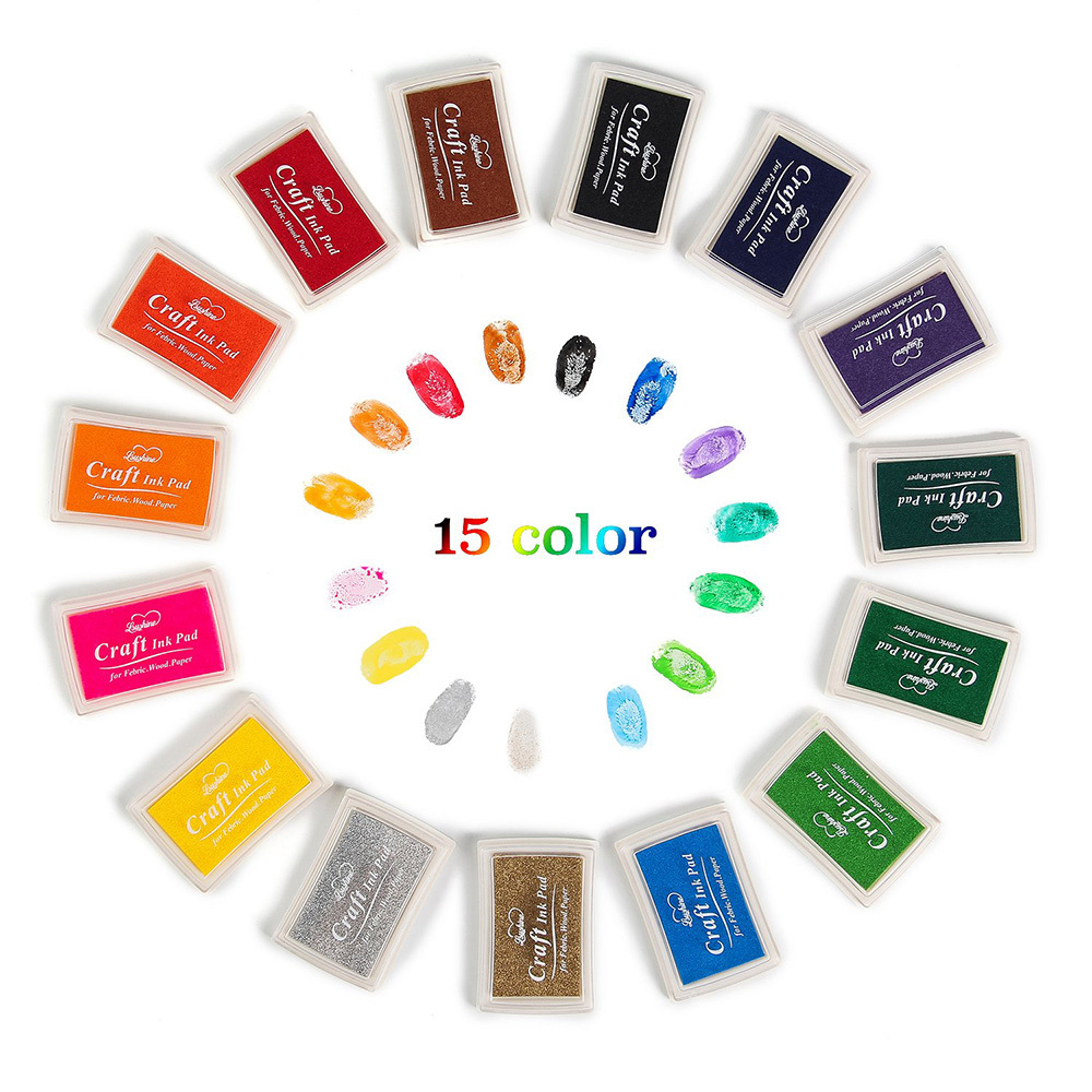 Stamp Partners DIY 15 Color Craft Ink Pads Pack of 15