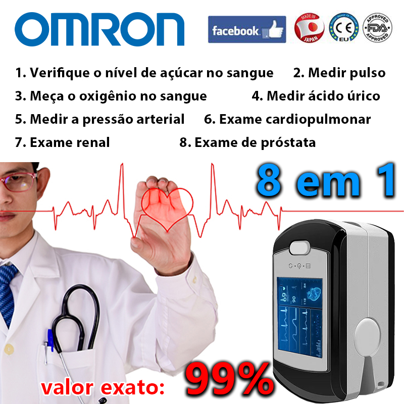  Medidor de glicemia não invasivo Omron (medição de 5 segundos/precisão de 99%)