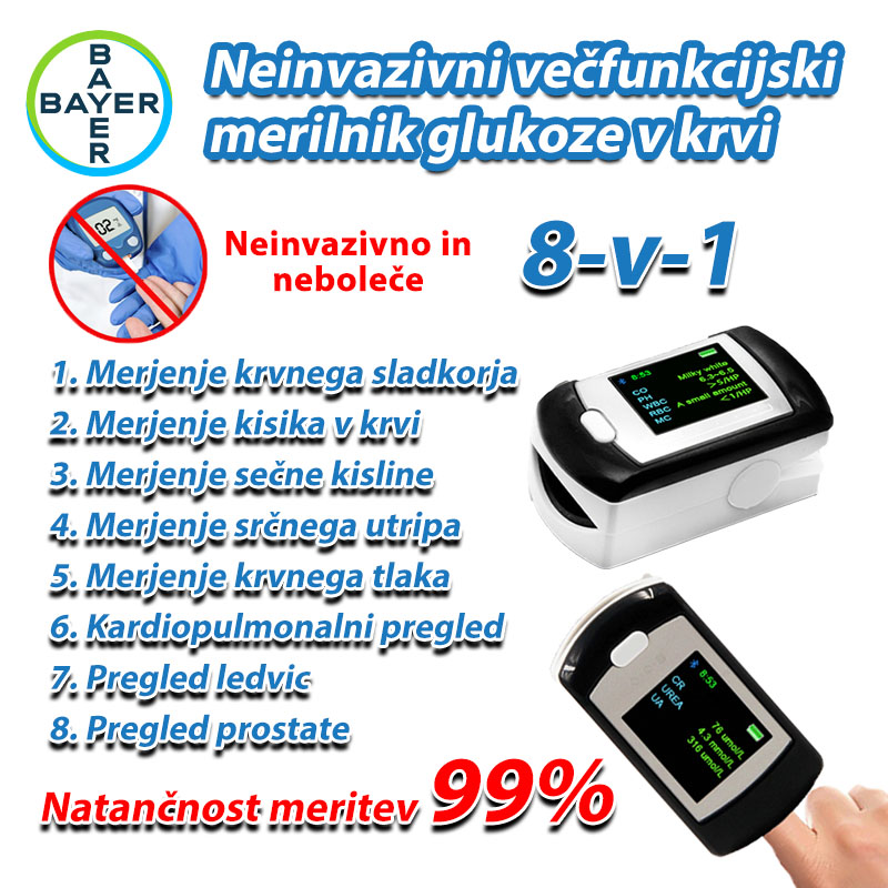 Bayer neinvazivni merilnik glukoze v krvi (5 sekund merjenja/99% natančnost)