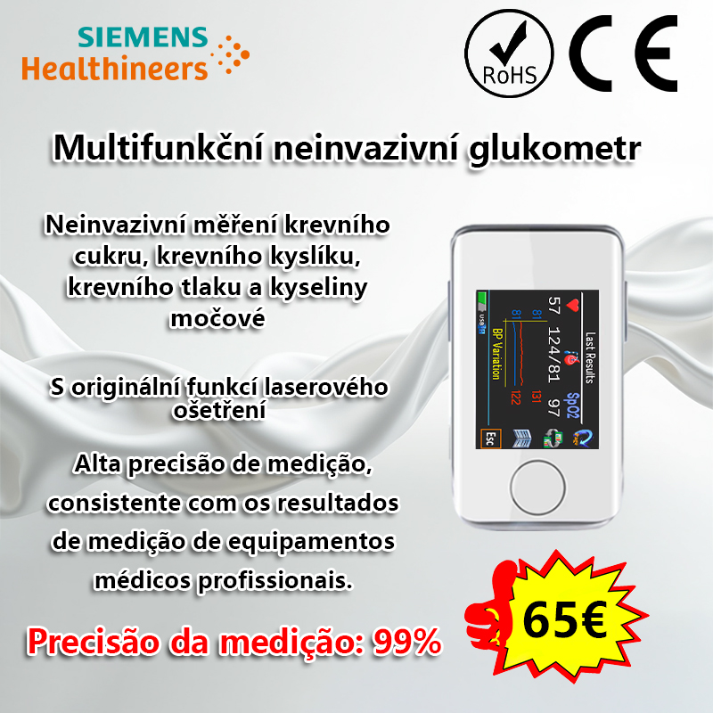 【10 em 1】Medidor de Glicose no Sangue Multifuncional Inteligente Não Invasivo Siemens