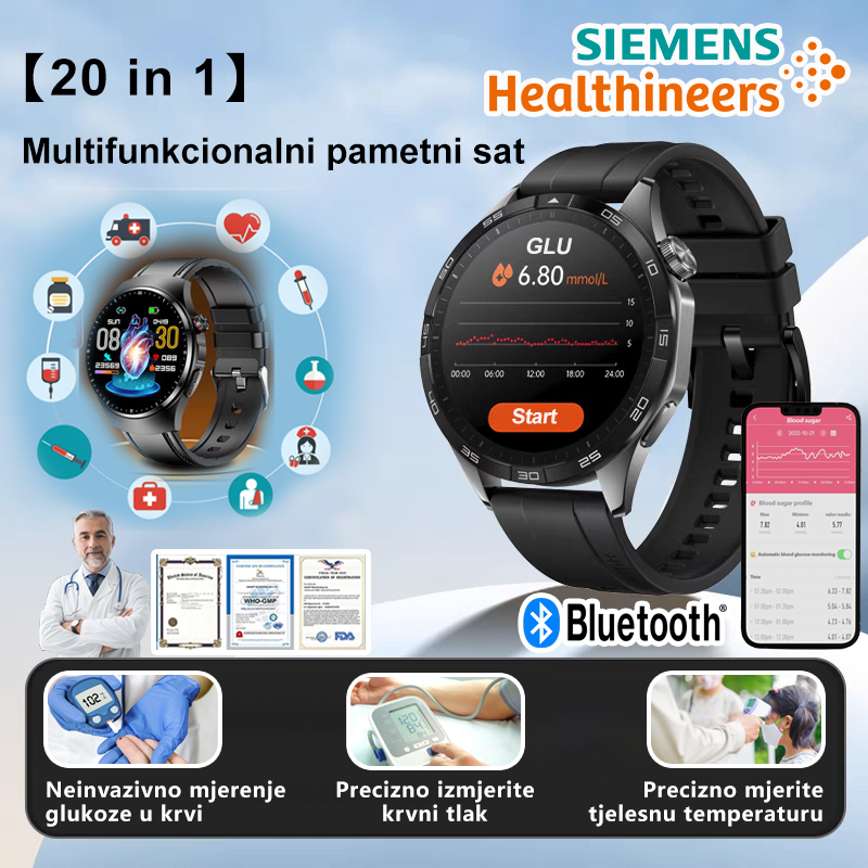 Siemens Laser Therapy Watch prati otkucaje srca/krvni tlak/šećer u krvi