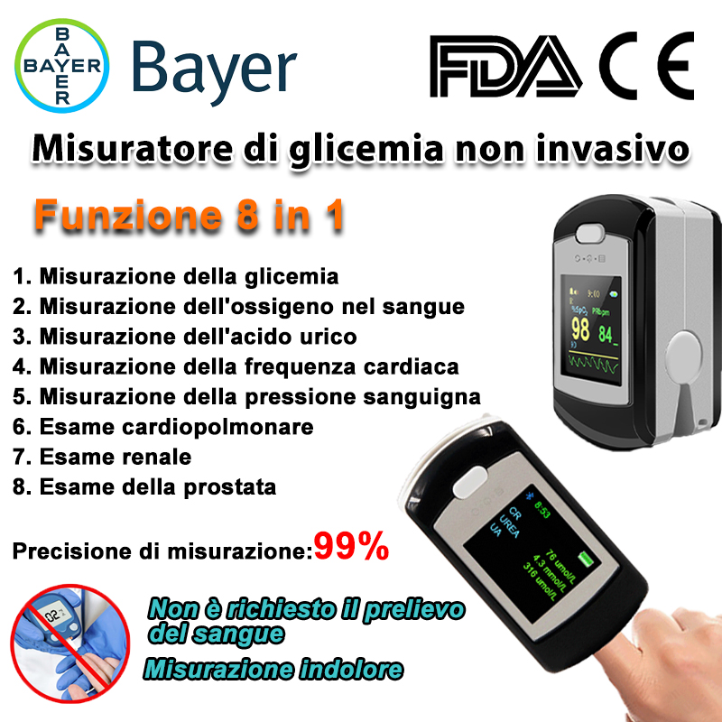  Misuratore non invasivo della glicemia Bayer (misurazione in 5 secondi/precisione del 99%)