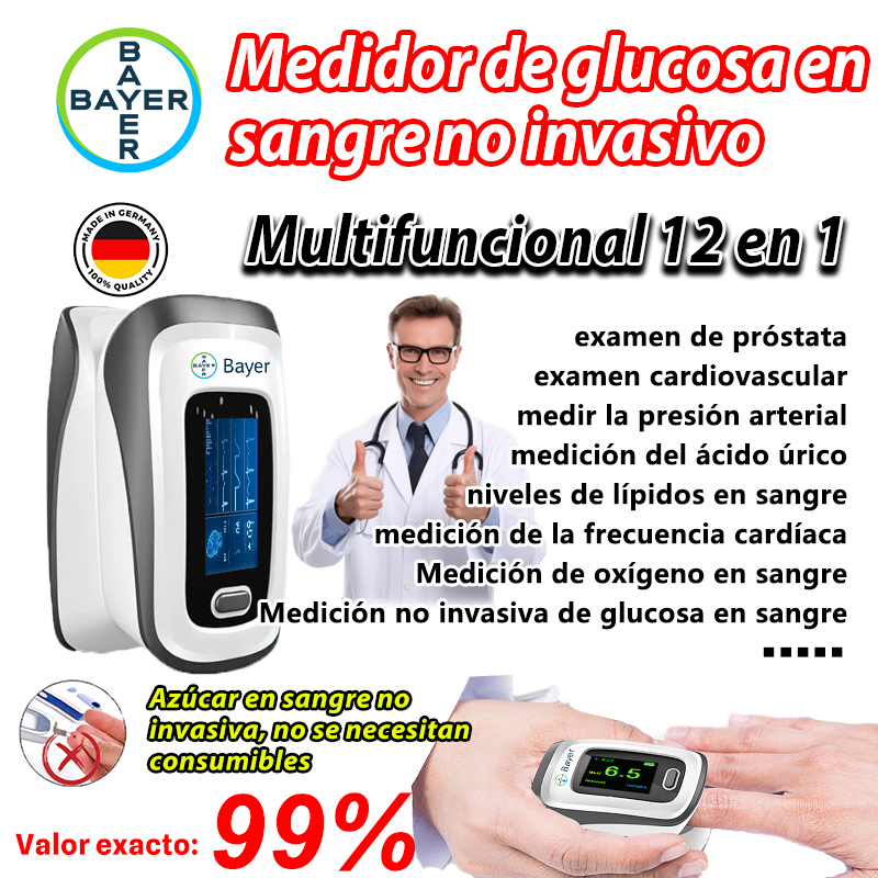 【12 en 1】El último medidor de glucosa en sangre inteligente no invasivo de Bayer