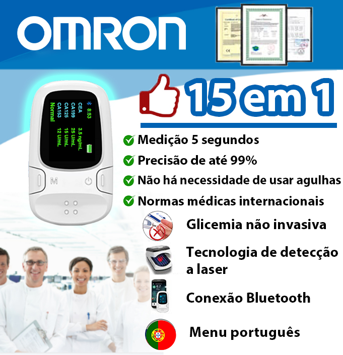 【15 em 1】Medidor inteligente não invasivo de glicemia Omron, exame físico inteligente