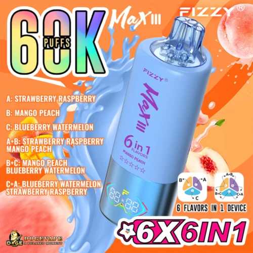 Fizzy Max III 60000 Puffs Six Flavors Extraordinary Experience