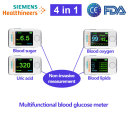 【4 em 1】Glicosímetro multifuncional (medição não invasiva de açúcar no sangue, oxigênio no sangue, ácido úrico, lipídios no sangue)
