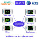 【6 em 1】Glicosímetro multifuncional (medição não invasiva de açúcar no sangue, oxigênio no sangue, ácido úrico, lipídios no sangue, pressão arterial, teste de função renal)