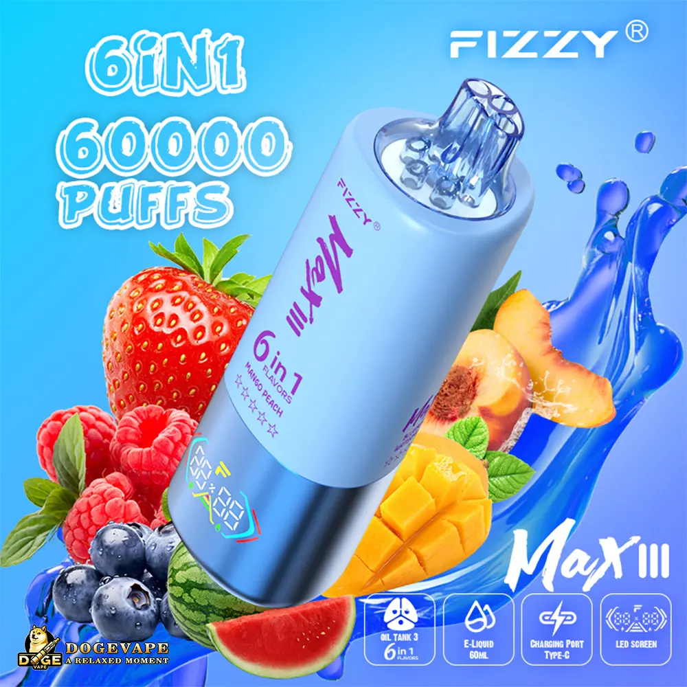Fizzy Max III 60000 Puffs Six Flavors Extraordinary Experience