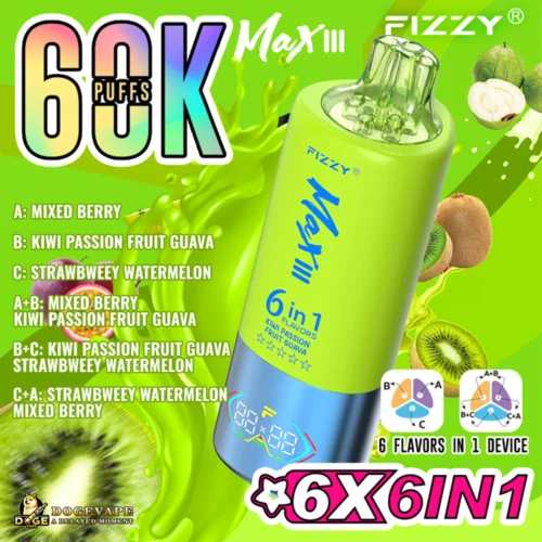 Fizzy Max III 60000 Puffs Six Flavors Extraordinary Experience
