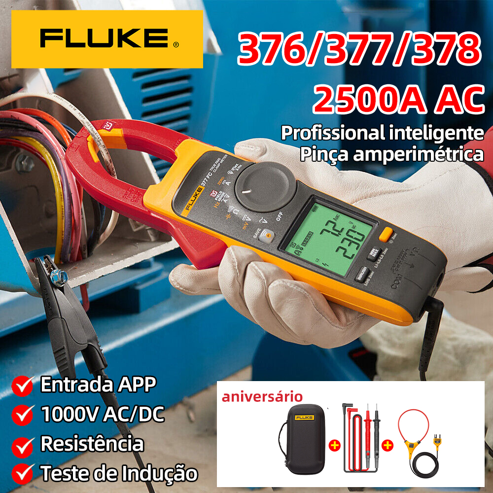 Pinça amperimétrica de alta precisão FLUKE 376FC/377FC/378FC