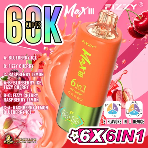 Fizzy Max III 60000 Puffs Six Flavors Extraordinary Experience
