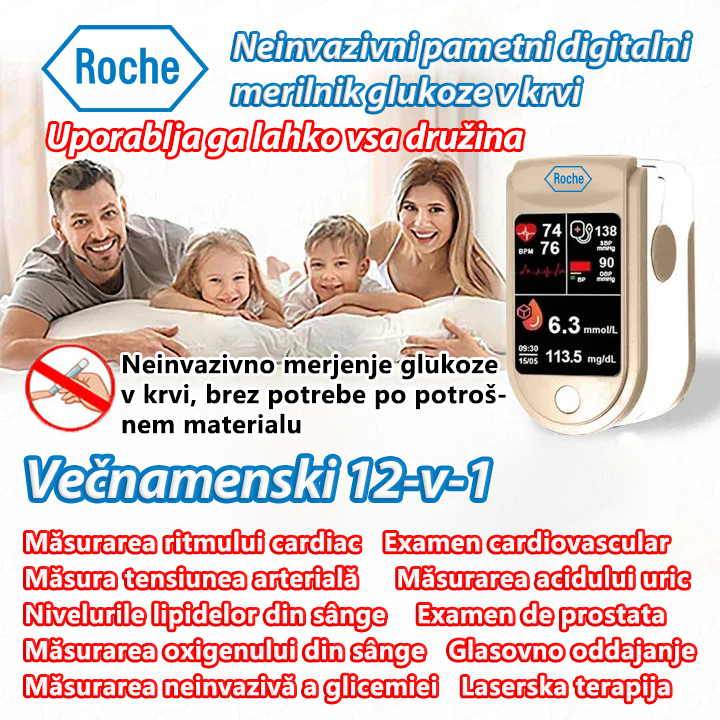 Roche Professional 12v1 merilnik glukoze in vitalnih znakov - neboleč, hiter, natančen