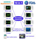【10 em 1】Glicosímetro multifuncional (medição não invasiva de açúcar no sangue, oxigênio no sangue, ácido úrico, lipídios no sangue, pressão arterial, frequência cardíaca, exame renal, exame de próstata + função de tratamento a laser + conexão com aplicat