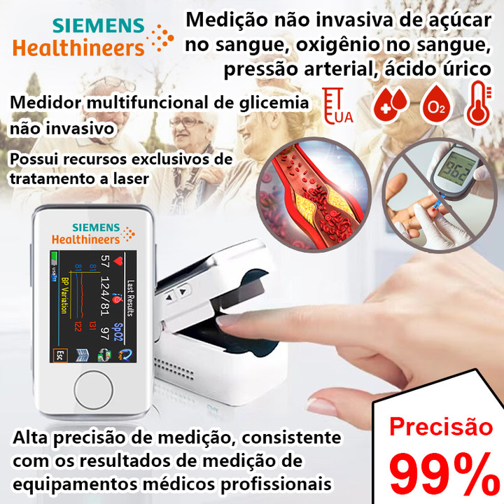 【10 em 1】Medidor de Glicose no Sangue Multifuncional Inteligente Não Invasivo Siemens