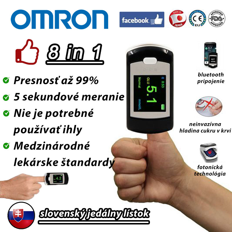 Neinvazívny glukomer Omron (meranie 5 sekúnd, presnosť 99 %)
