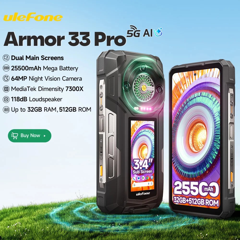Ulefone Armor 33 PRO, um novo smartphone 5G com câmera termográfica de tela dupla