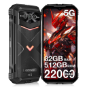 Doogee V Max Plus【Nero ossidiana】Telefono cellulare 5G - Batteria ad alta potenza da 22000 mAh - 36 GB di RAM + 512 GB di ROM - Scheda di memoria espandibile da 2 TB