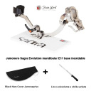 Sagra Evolution soporte de jamón de mandíbula inclinable E11 + cuchillo jamonero Arcos + tapa para jamón negra 