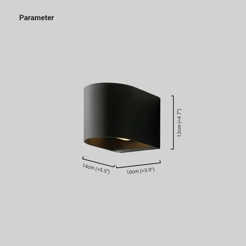 Modern Metal Cylindrical Black Wall Lamp Outdoor